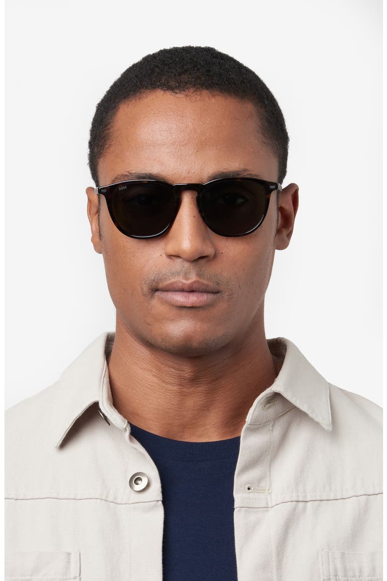 52mm Round Sunglasses, Alternate, color, HAVANA MATTE BLACK