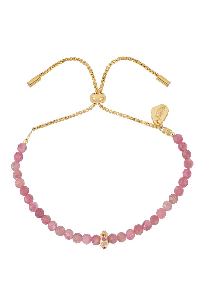 Amelia Pink Tourmaline Slide Bracelet, Main, color, GOLD