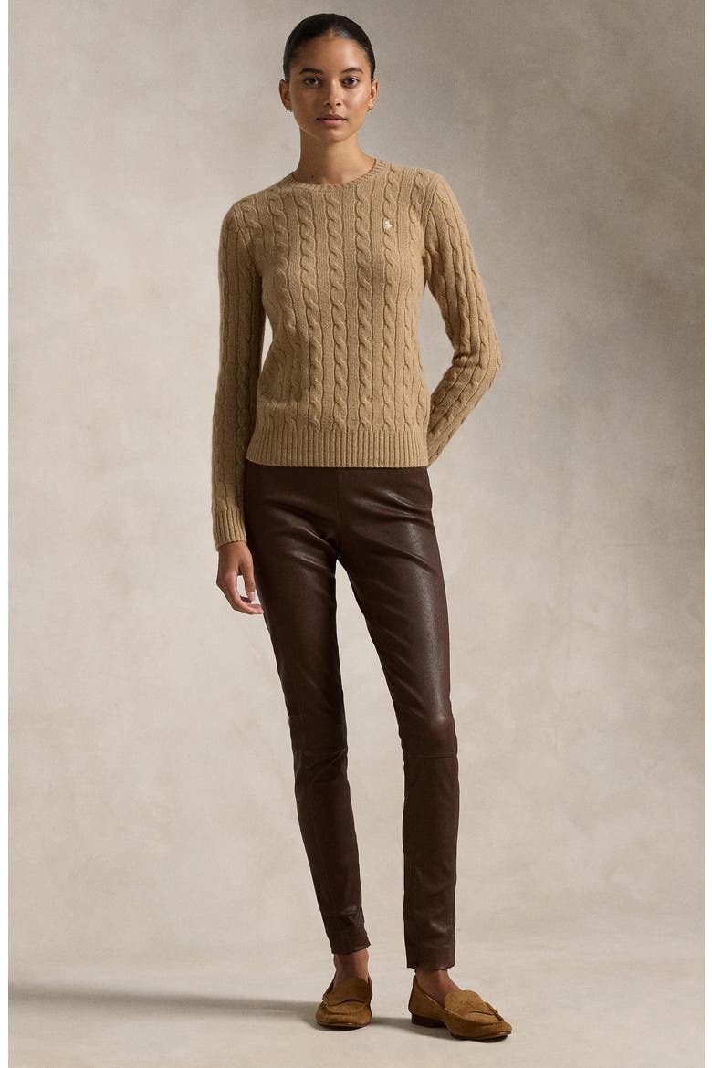 Julianna Cable Knit Wool & Cashmere Sweater, Alternate, color, COLLECTION CAMEL MELANGE