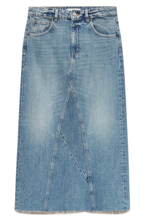 Mango Raw Hem Denim Maxi Skirt