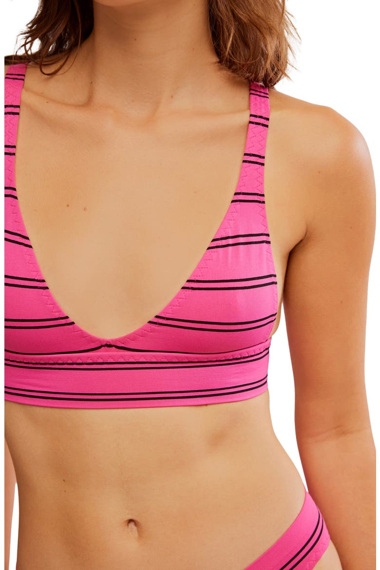 From the Start Bralette, Alternate, color, PINK COMBO STRIPE