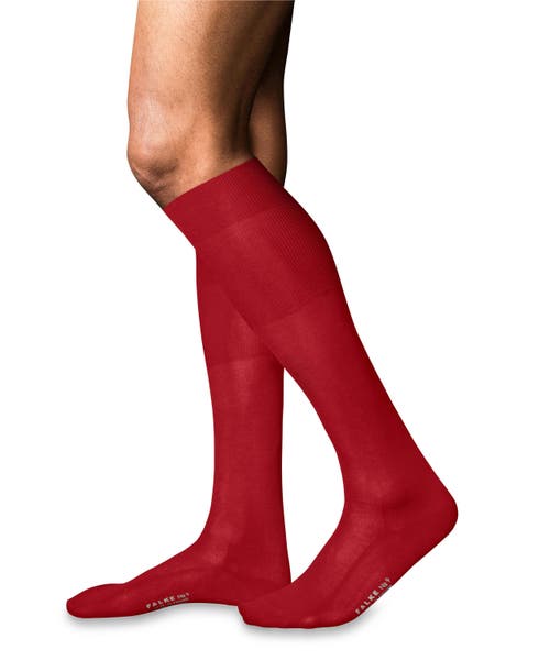 Falke No. 9 Egyptian Cotton Luxury Dress Socks In Red
