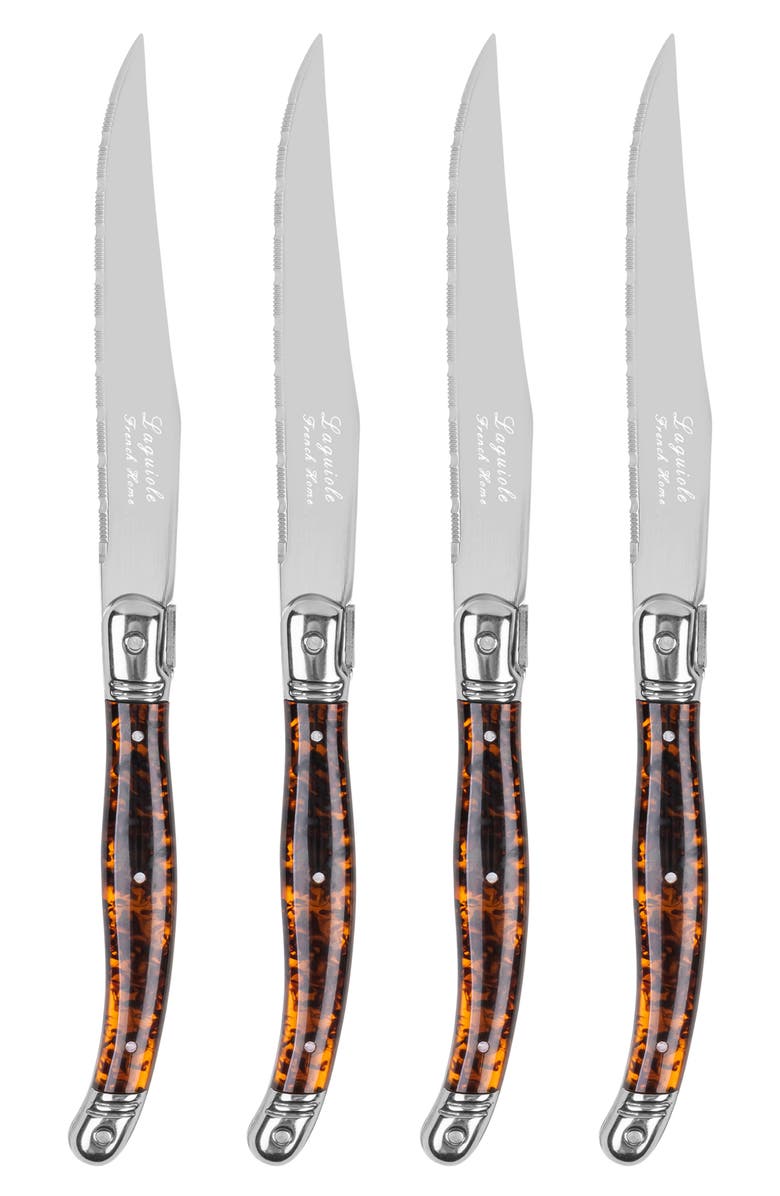 FRENCH HOME Set of 4 Laguiole Connoisseur Steak Knives, Main, color, Tortoise Shell