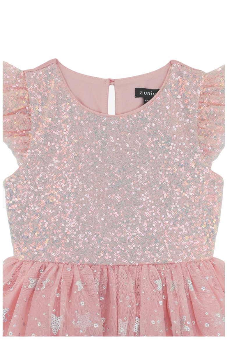 Kids' Sequin Star Party Dress, Alternate, color, BLUSH