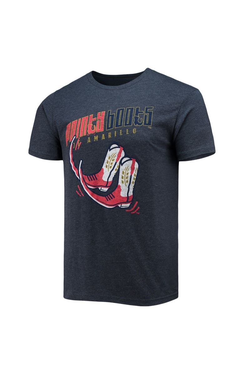 108 STITCHES Men's Charcoal Pointy Boots de Amarillo Copa de la Diversion Home Tri-Blend T-Shirt, Alternate, color, Charcoal