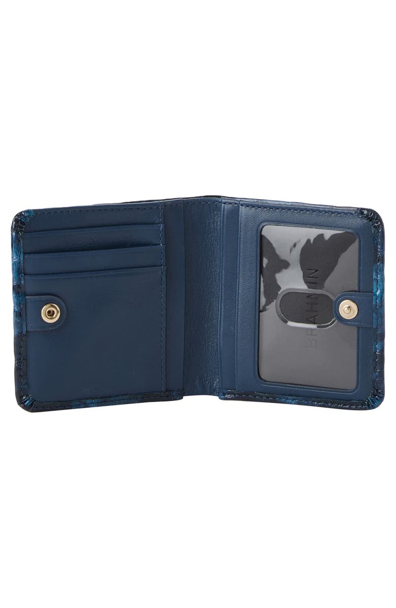 Brahmin Jane Croc Embossed Leather Bifold Wallet, Alternate, color, Ultramarine