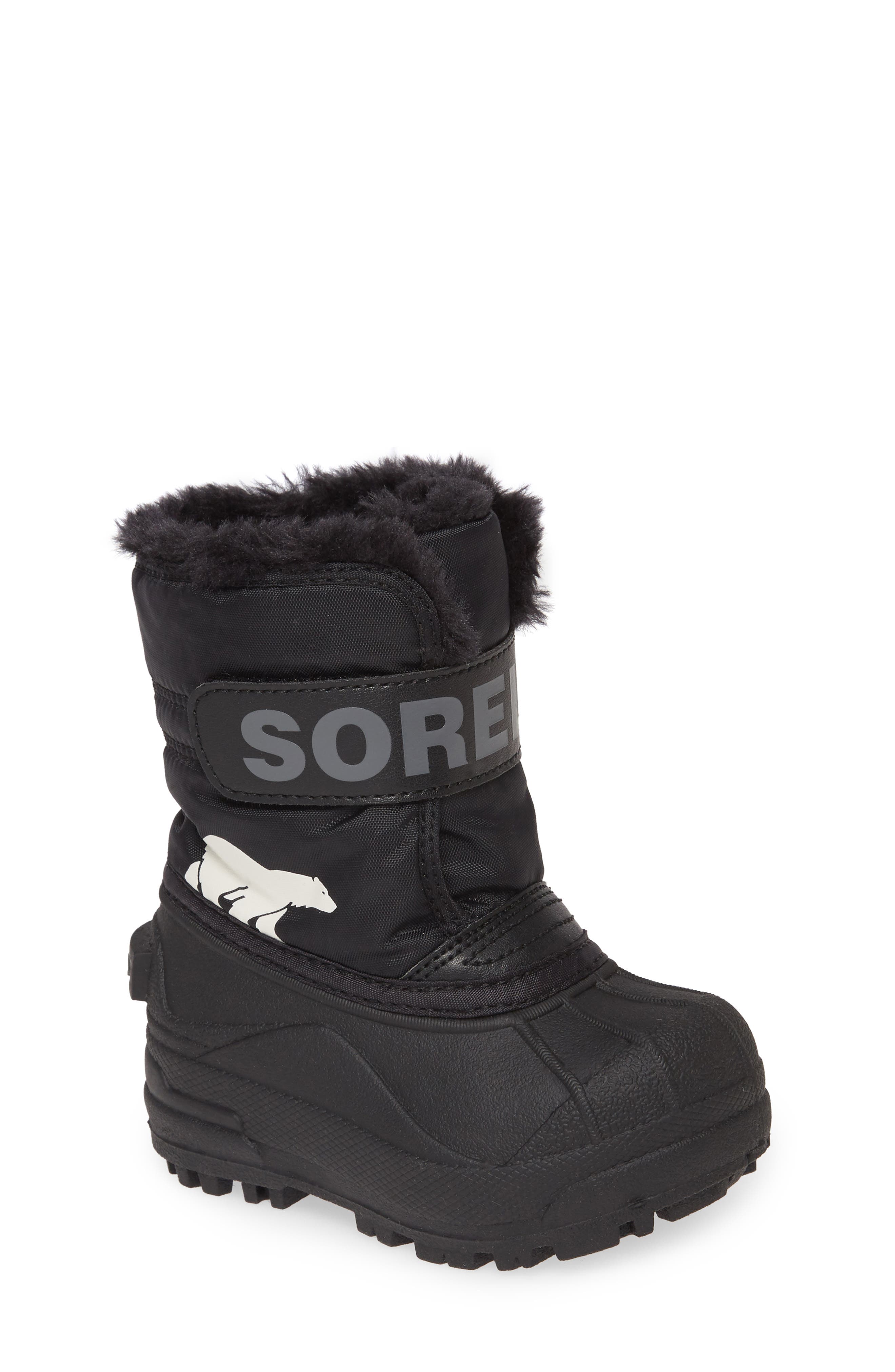 Kids' Snow Commander Insulated Waterproof Boot, Main, color, BLACK