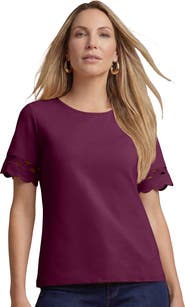 Jessica London Scallop Trim Tee
