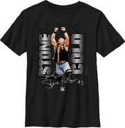 WWE Boy's WWE Stone Cold Steve Austin Signature Photo Graphic T-Shirt