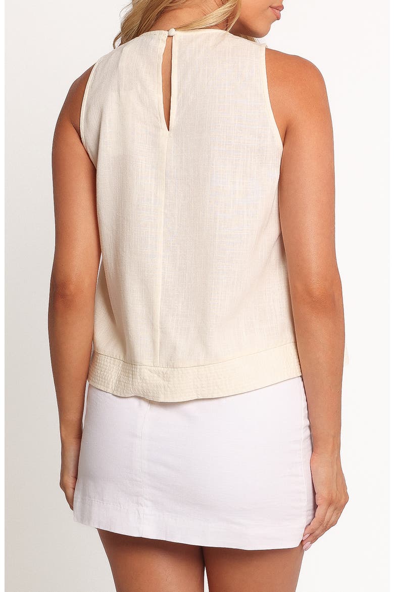 Doria Pintuck Pleat Cotton Blend Tank, Alternate, color, CREAM