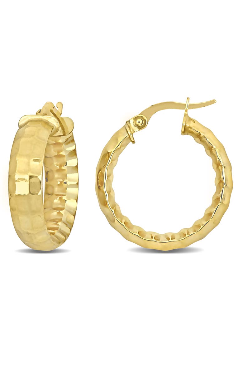 Faceted Hoop Earrings 14k Yellow Gold, Main, color, Yellow Gold