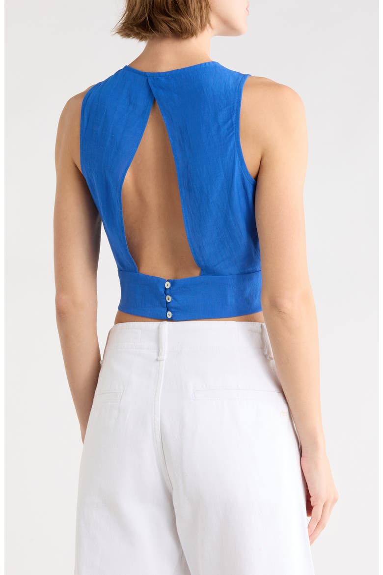 Divya Ruched Crop Top, Alternate, color, ROYAL