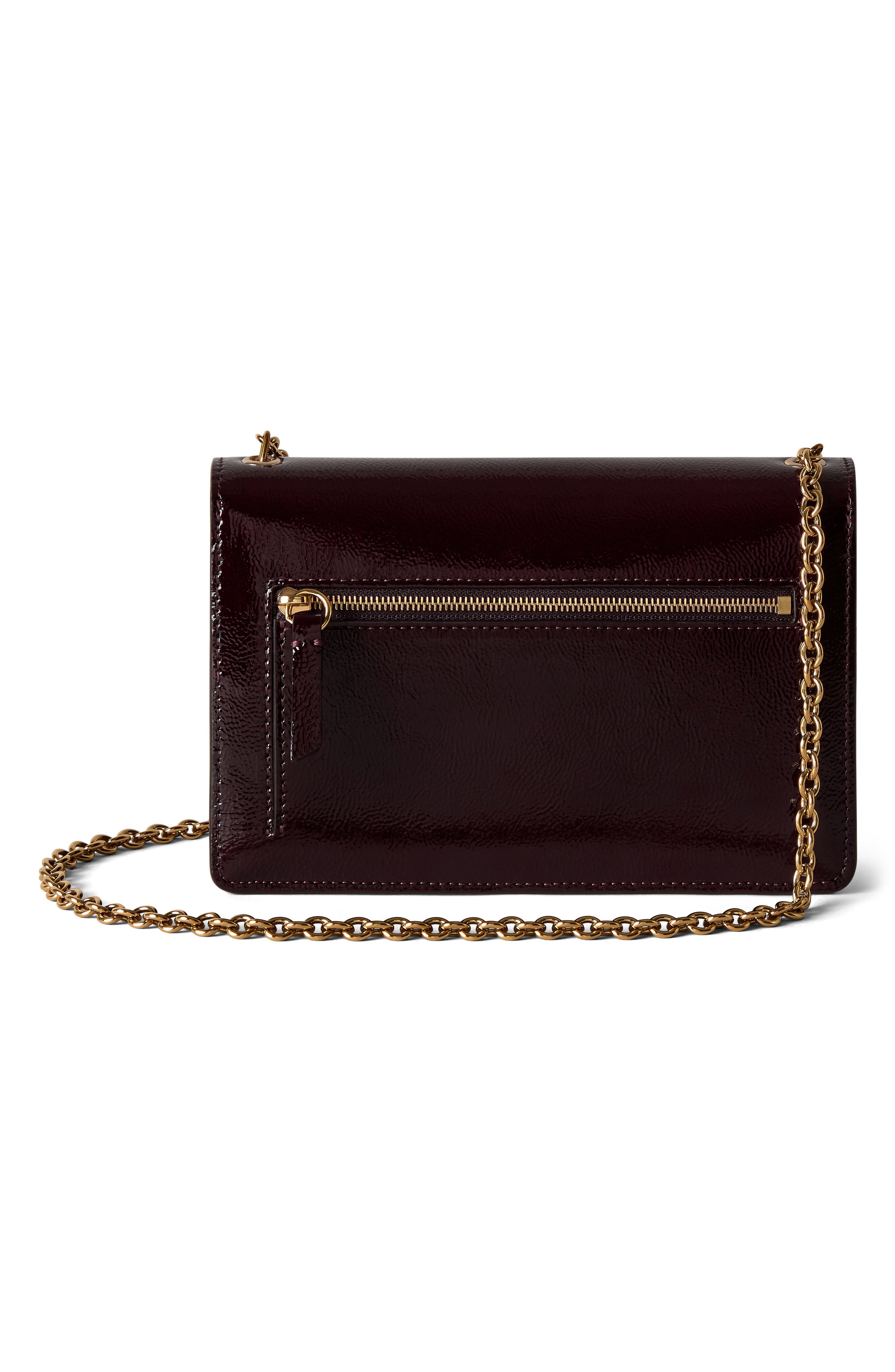 Mulberry Small Darley Patent Leather Crossbody Bag, Alternate, color, Deep Aubergine