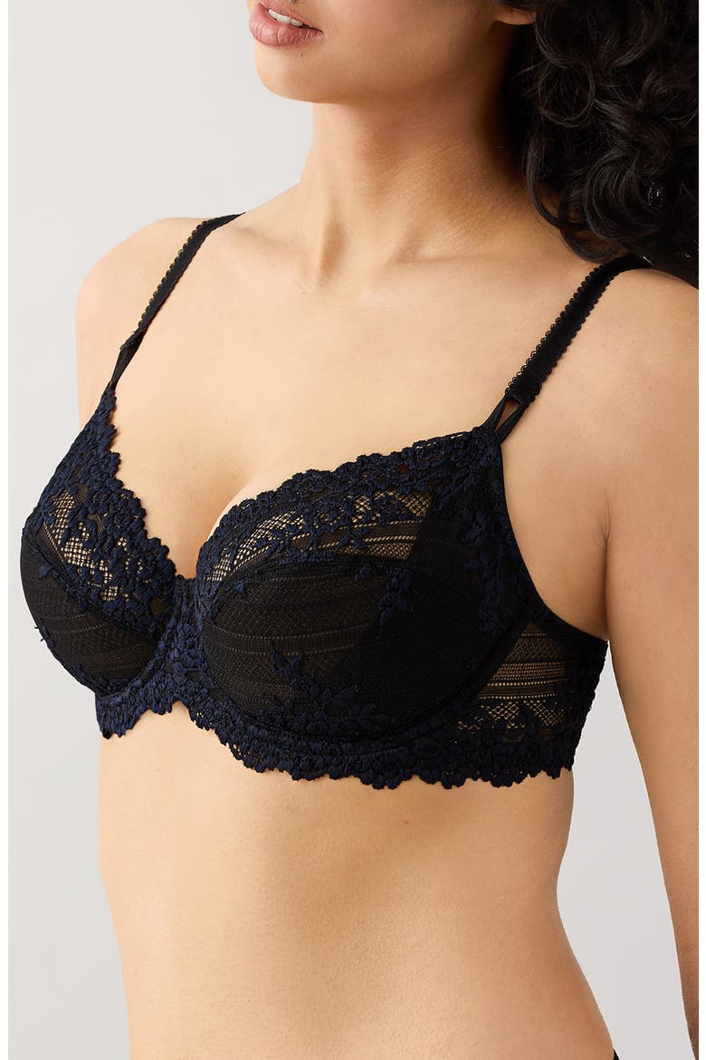 Embrace Lace® Underwire Bra, Alternate, color, BLACK/ NIGHT