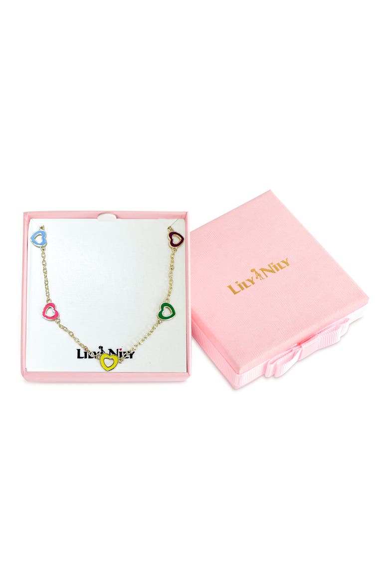 Kids' Heart Station Necklace, Alternate, color, MULTI