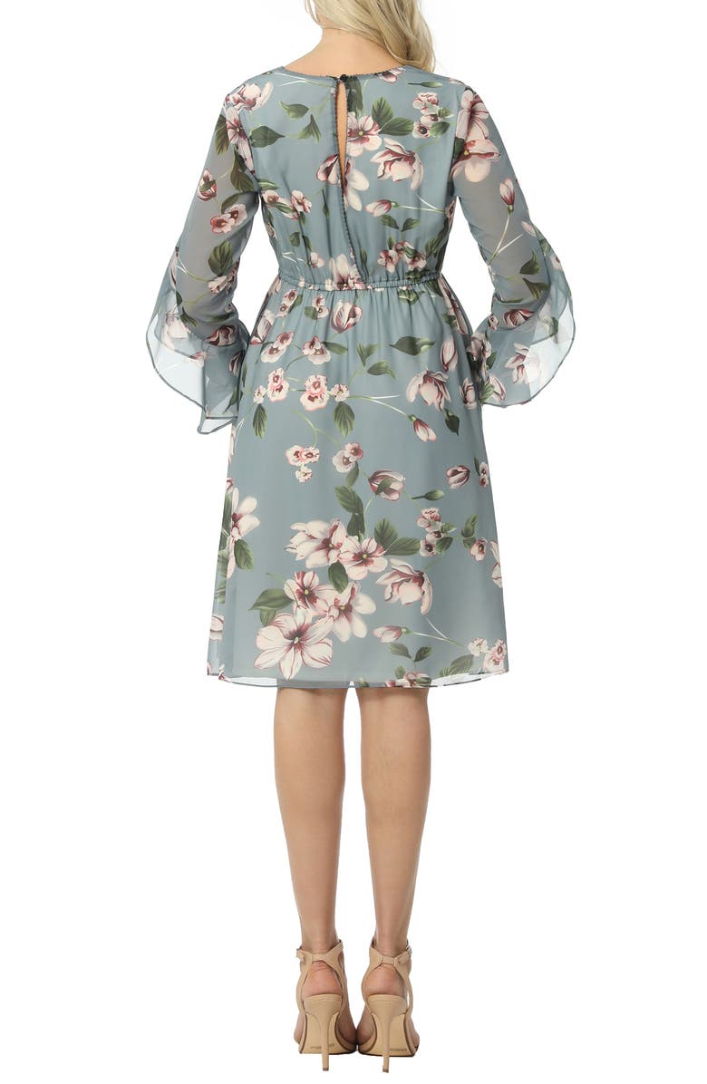 Kimi and Kai Floral Print Long Sleeve Chiffon Maternity Dress, Alternate, color, 