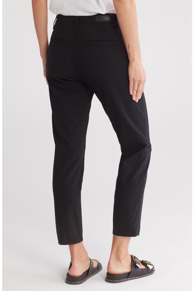Caden High Waist Stretch Crop Slim Straight Leg Pants, Alternate, color, BLACK