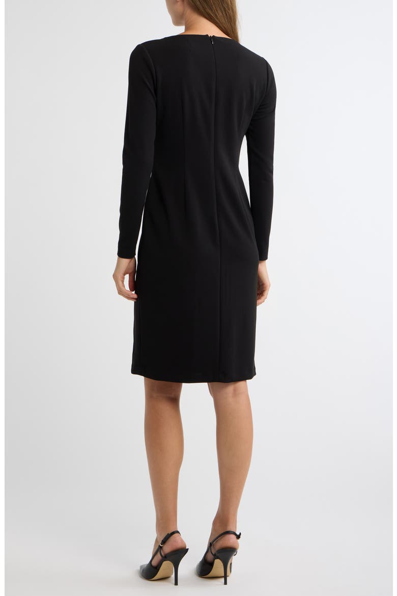 Long Sleeve Scuba Sheath Dress, Alternate, color, BLACK