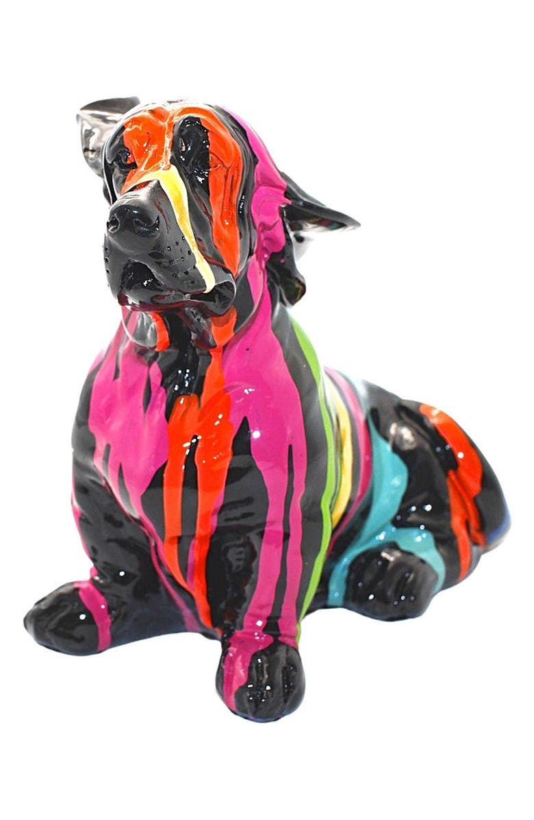 INTERIOR ILLUSIONS Graffiti Windy Sitting Puppy Statue, Main, color, Graffiti/Multi-Color