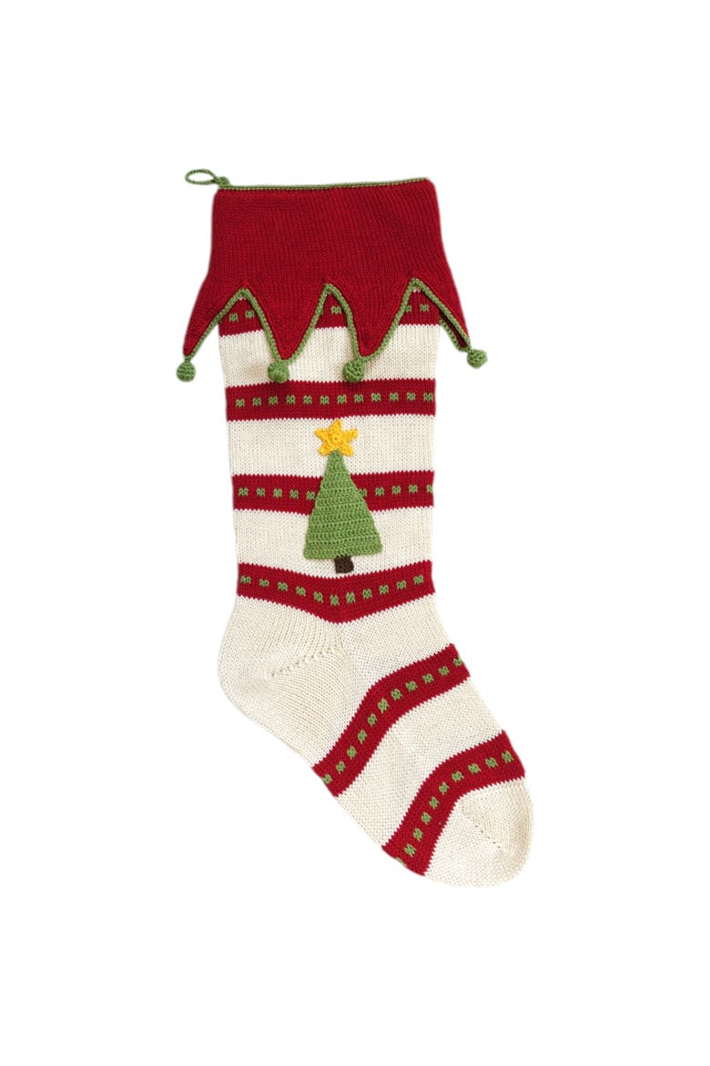 Star Tree Stocking, Main, color, Red