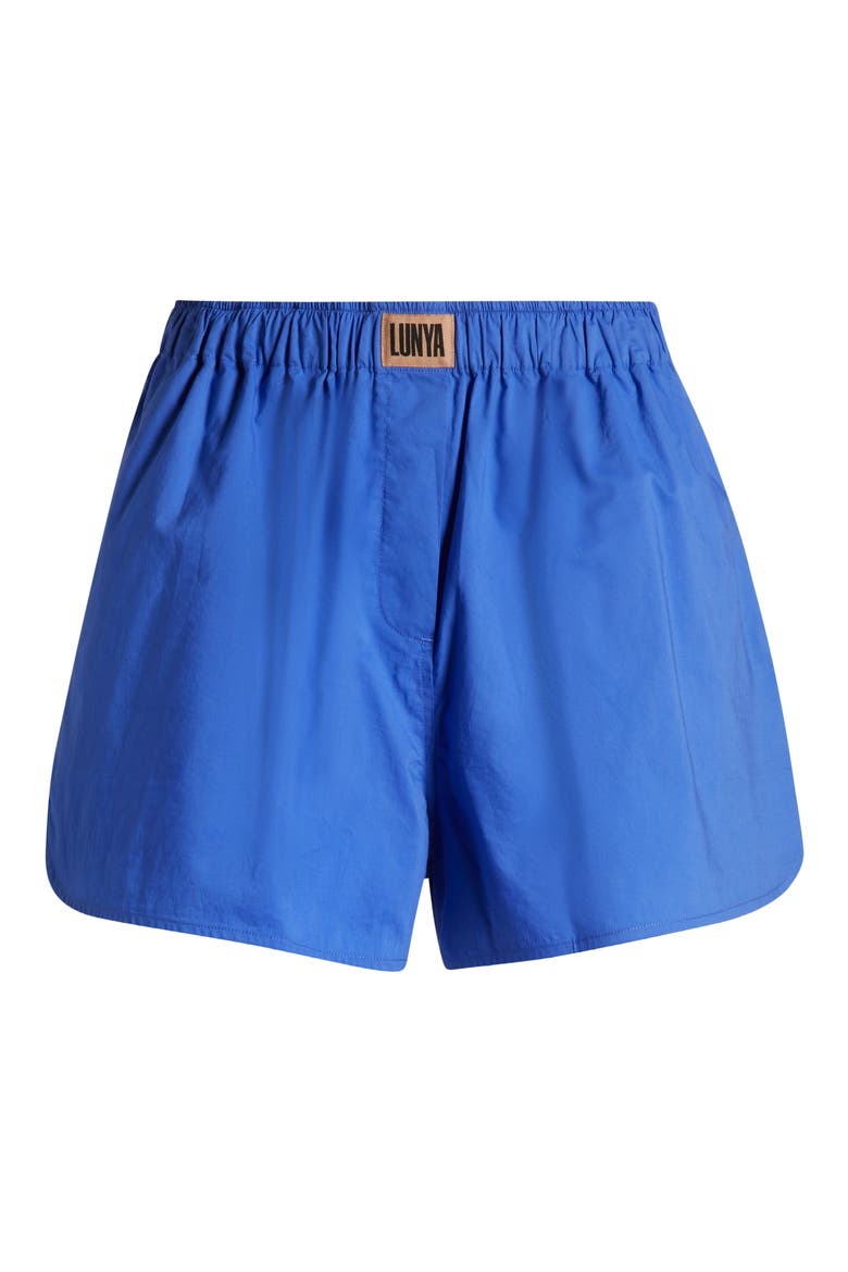 Airy Cotton Boxer Pajama Shorts, Alternate, color, ATHENIAN BLUE