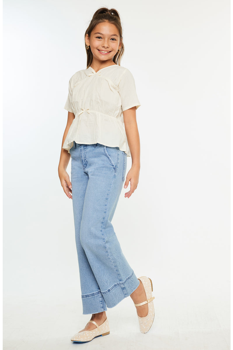 Darla High Rise Cropped Wide Jeans, Alternate, color, Medium Wash