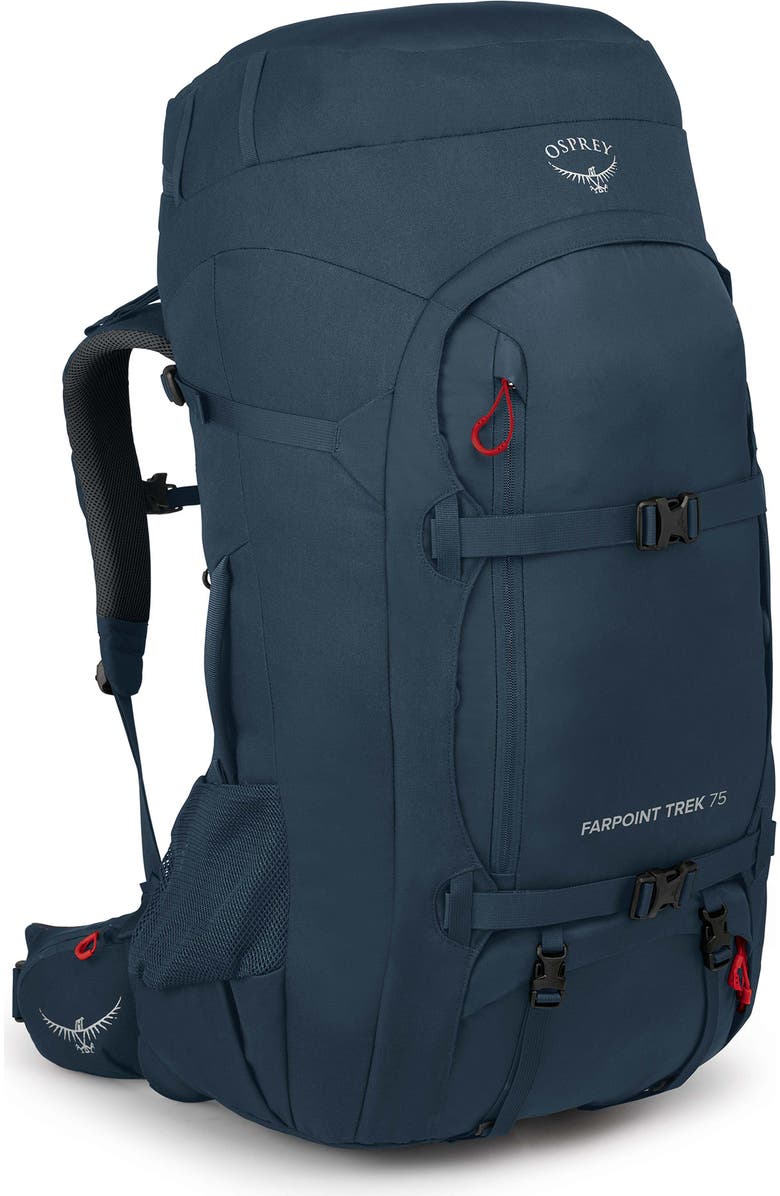 Osprey Farpoint Trek 75-Liter Backpack Luggage, Alternate, color, Muted Space Blue