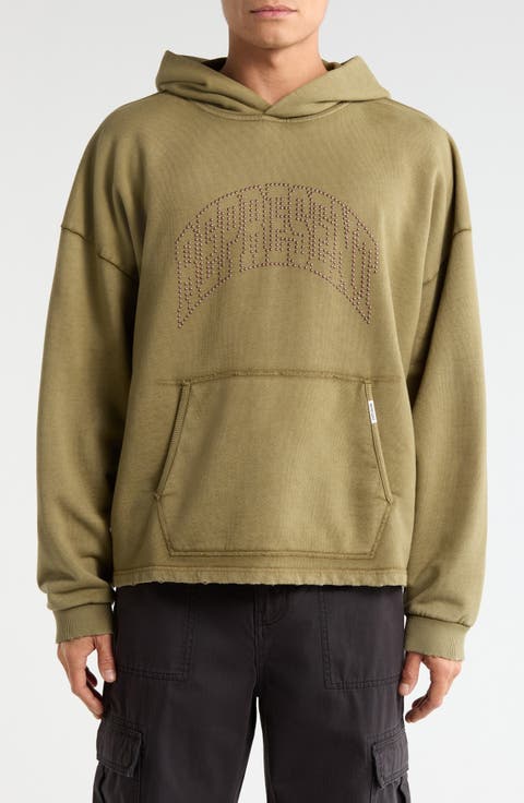 Beaded Logo Cotton Hoodie