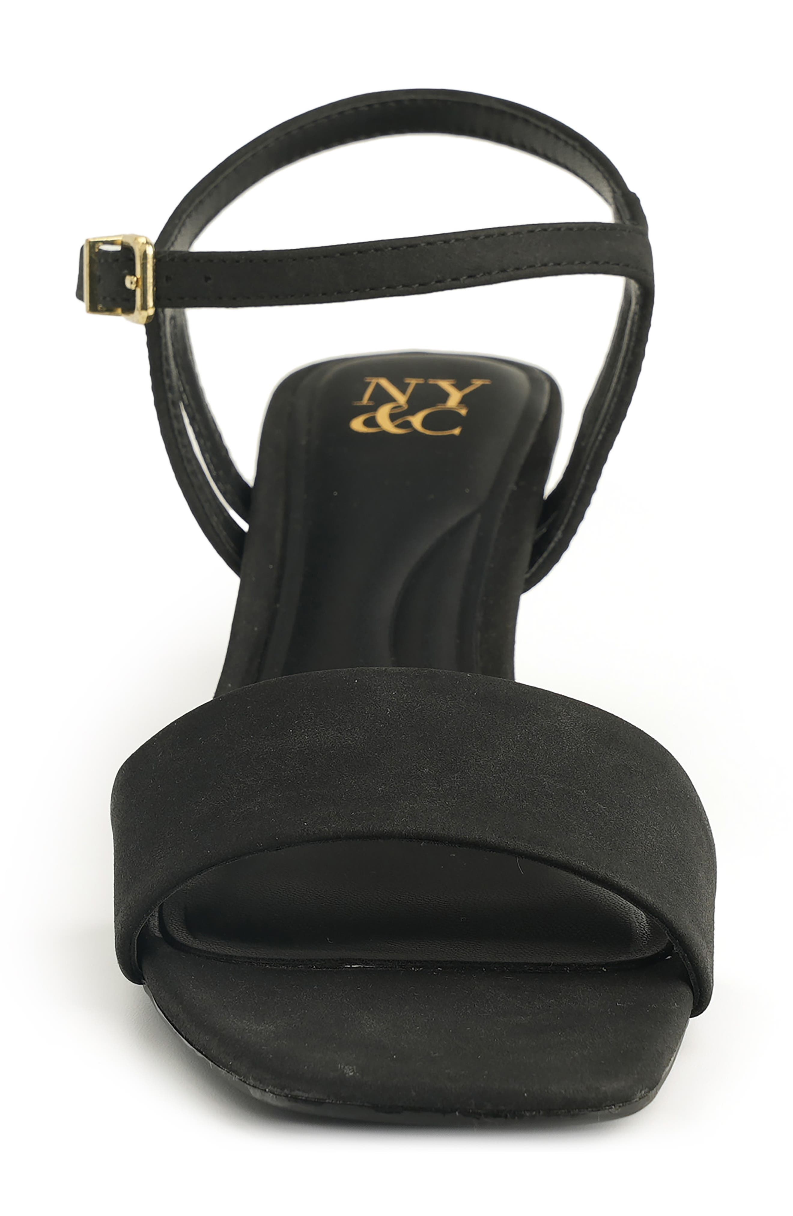 NEW YORK AND COMPANY Garnet Ankle Strap Sandal, Alternate, color, Black