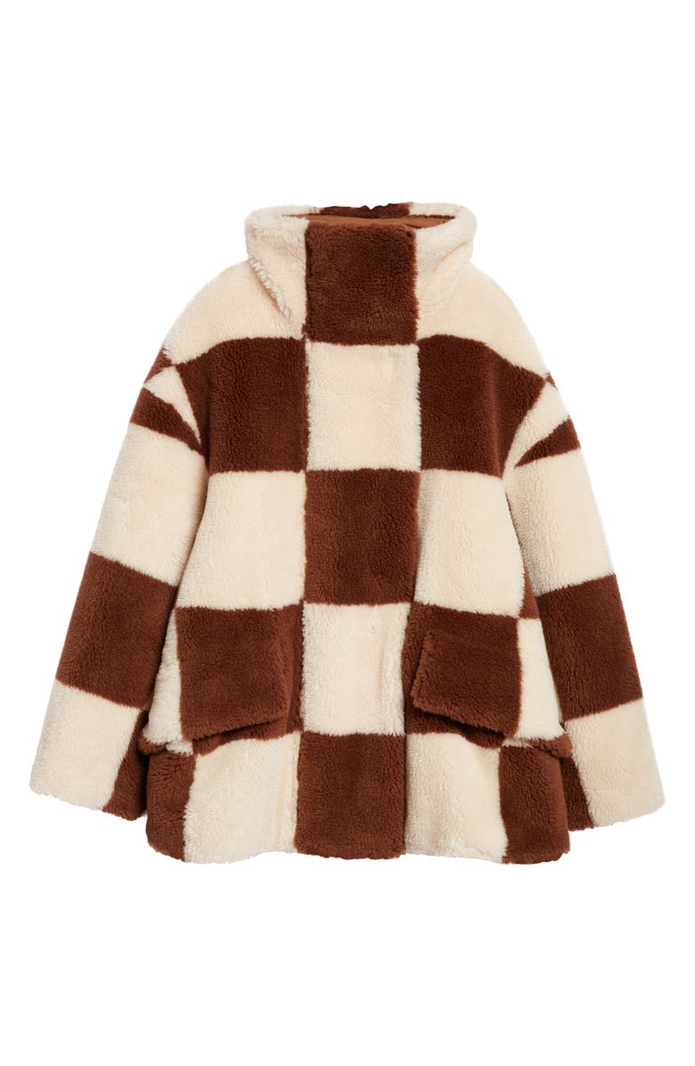 Stand Studio Dani Checkerboard Plaid Faux Fur Jacket, Alternate, color,