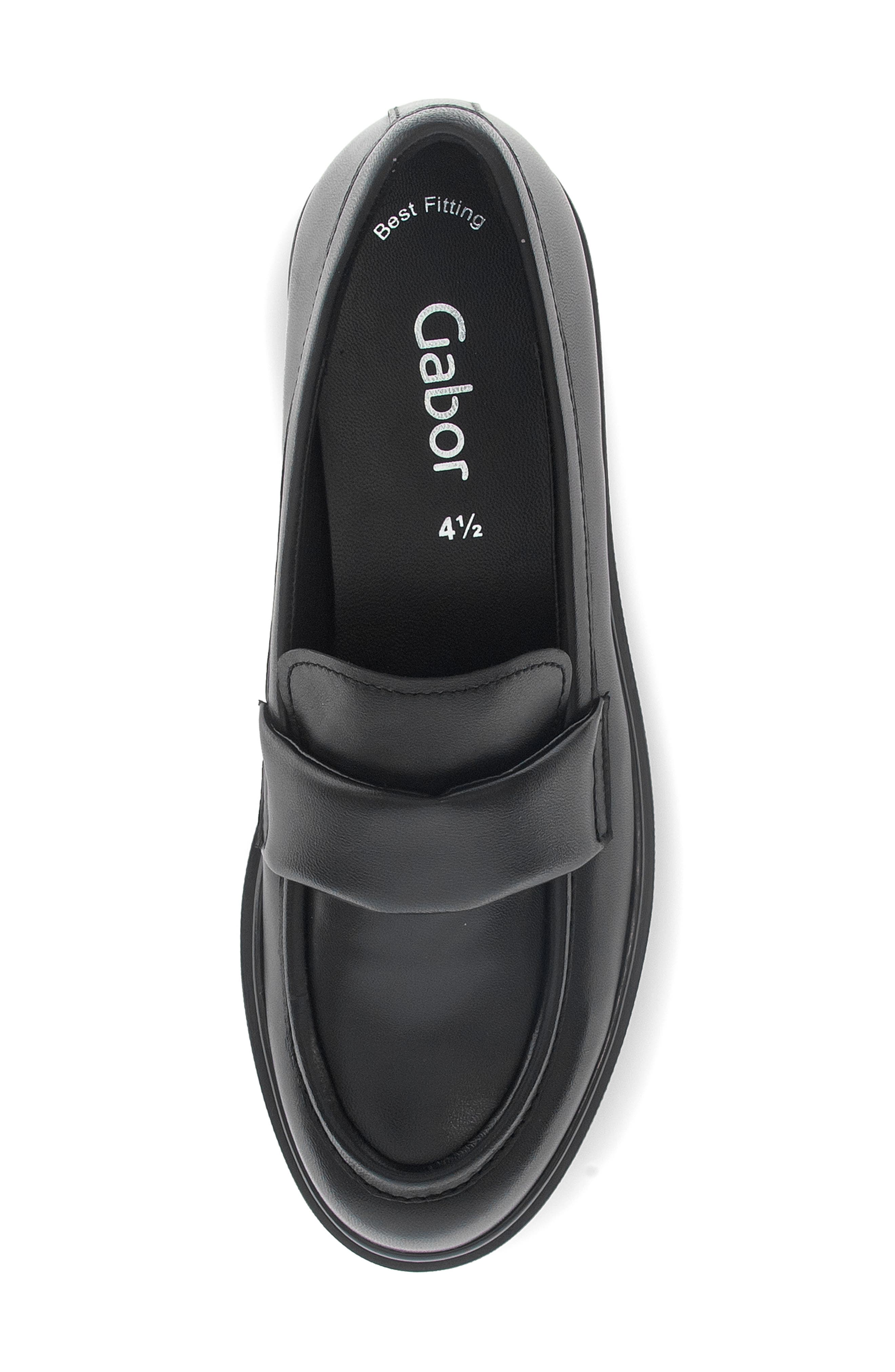 Gabor Leather Loafer, Alternate, color, Black