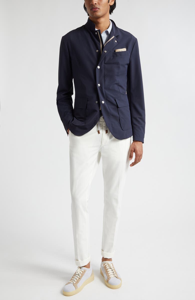 Eleventy Stand Collar Wool Blend Jacket, Alternate, color, 