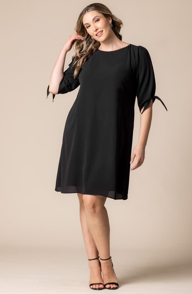 Kiyonna Manhattan Shift Dress, Alternate, color, Black Noir