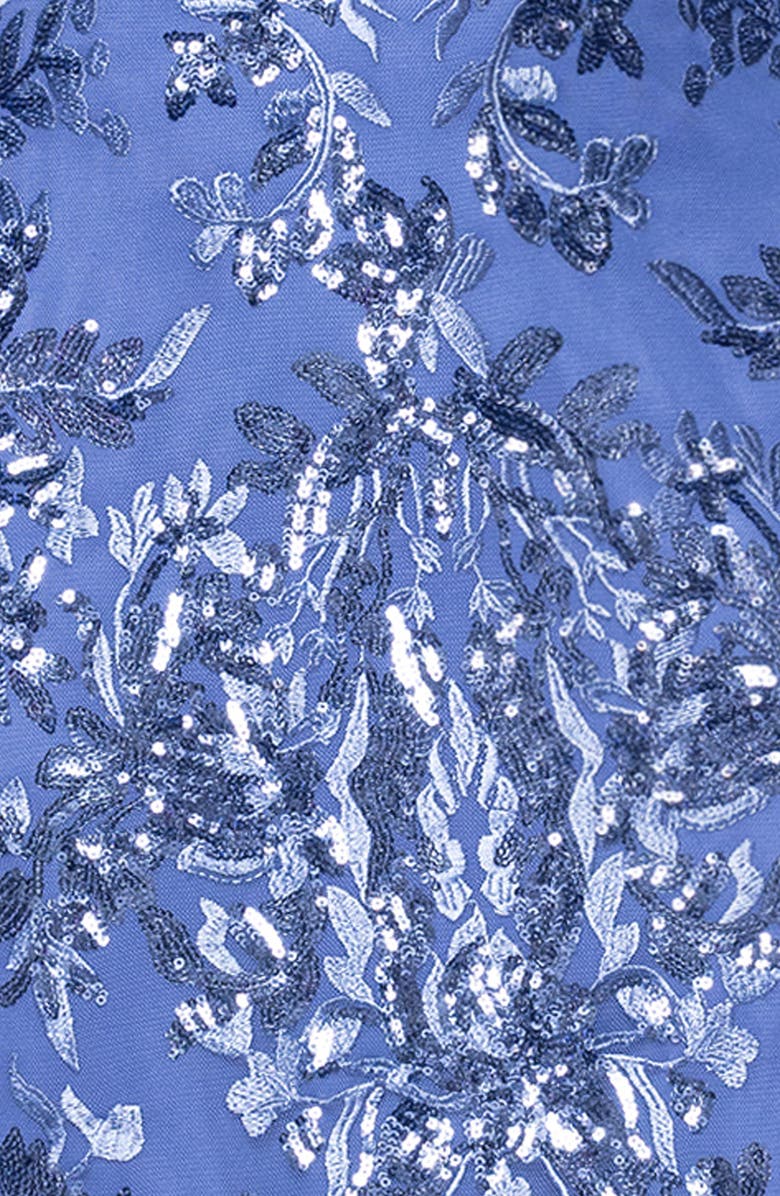 Betsy & Adam Sequin Mesh Dress, Alternate, color, Periwinkle