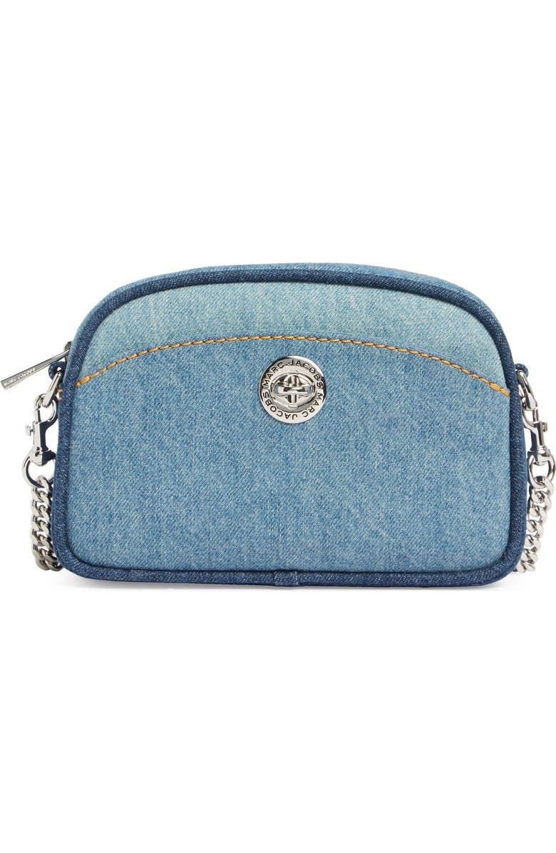 Marc Jacobs Turnlock Denim Camera Bag, Main, color, Denim