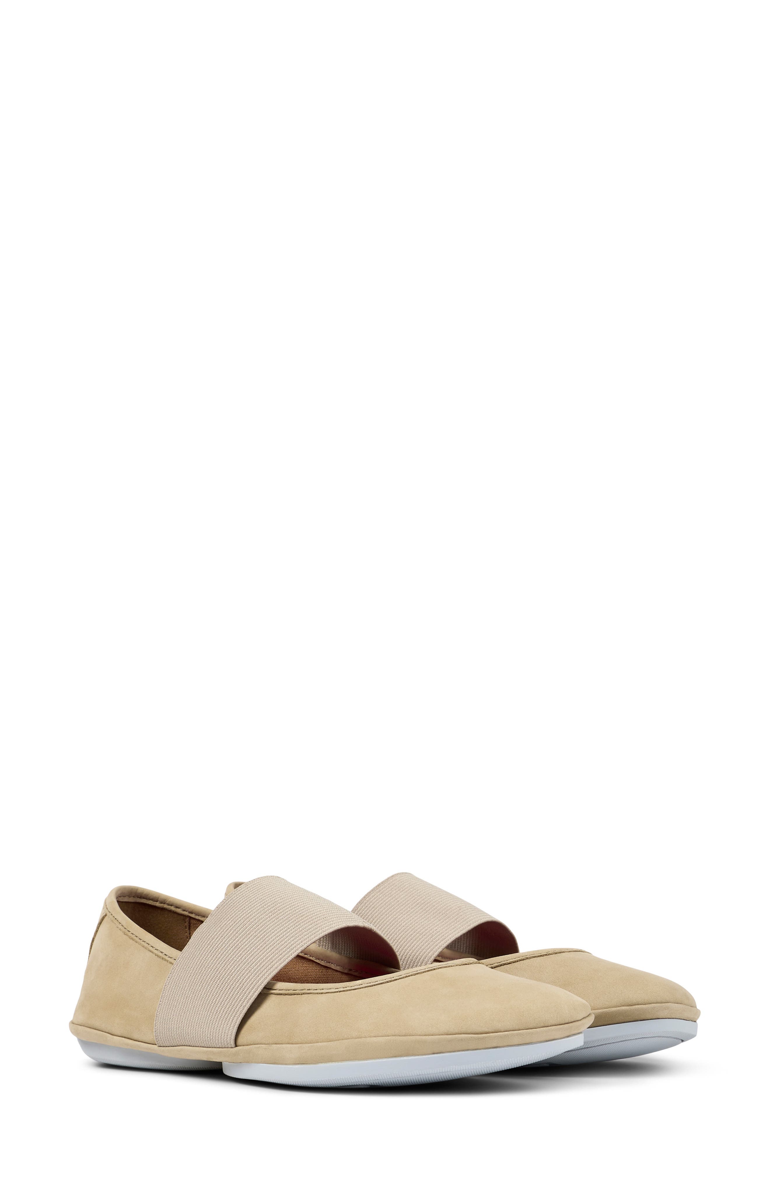 Right Nina Ballerina Flat, Main, color, MEDIUM BEIGE