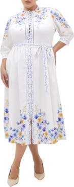 City Chic Annabelle Belted Midi Shirtdress