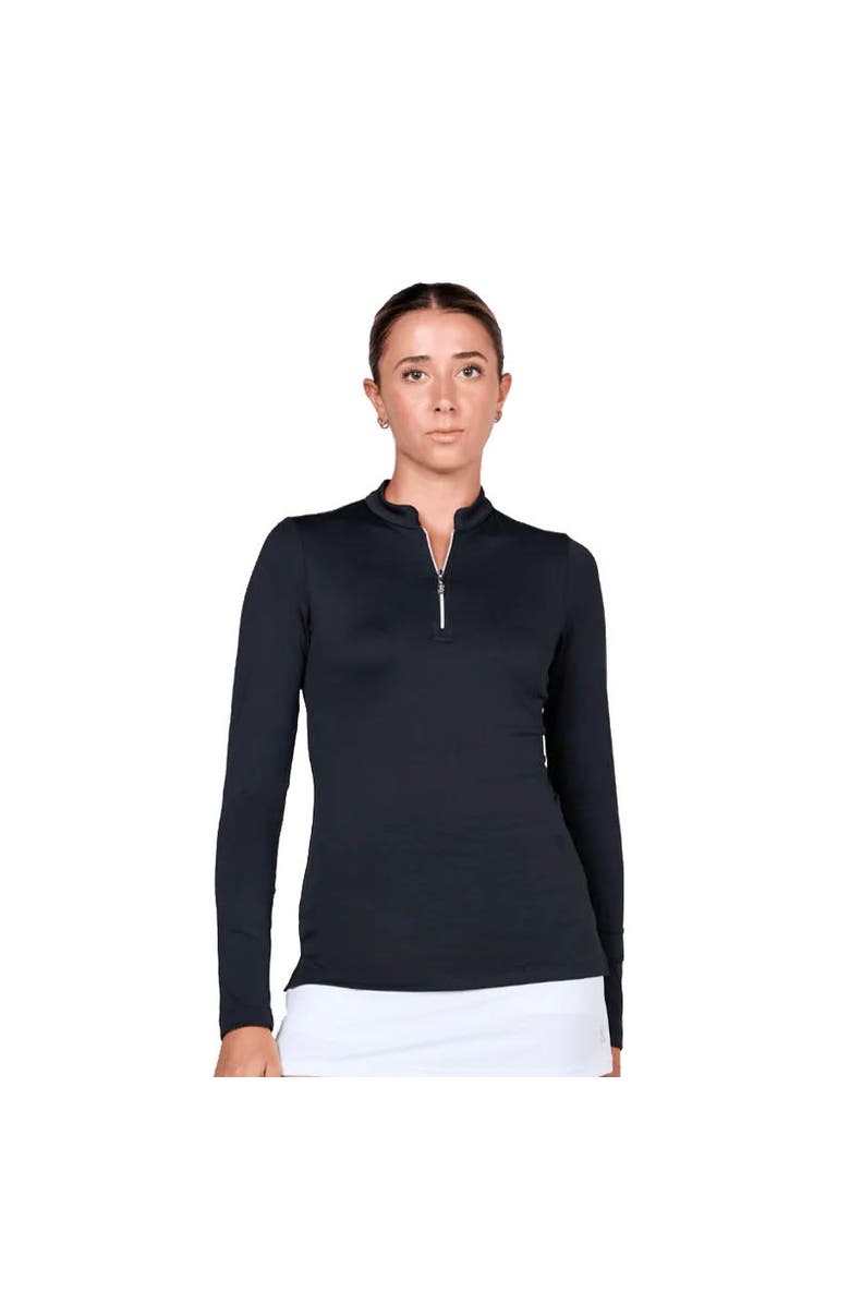 Sofibella Womens 1/4 Zip Golf Shirt, Main, color, Black