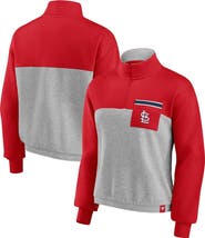 FANATICS Women's Fanatics Branded Red/Heather Gray St. Louis Cardinals Iconic Cinch Waist Quarter-Zip Top