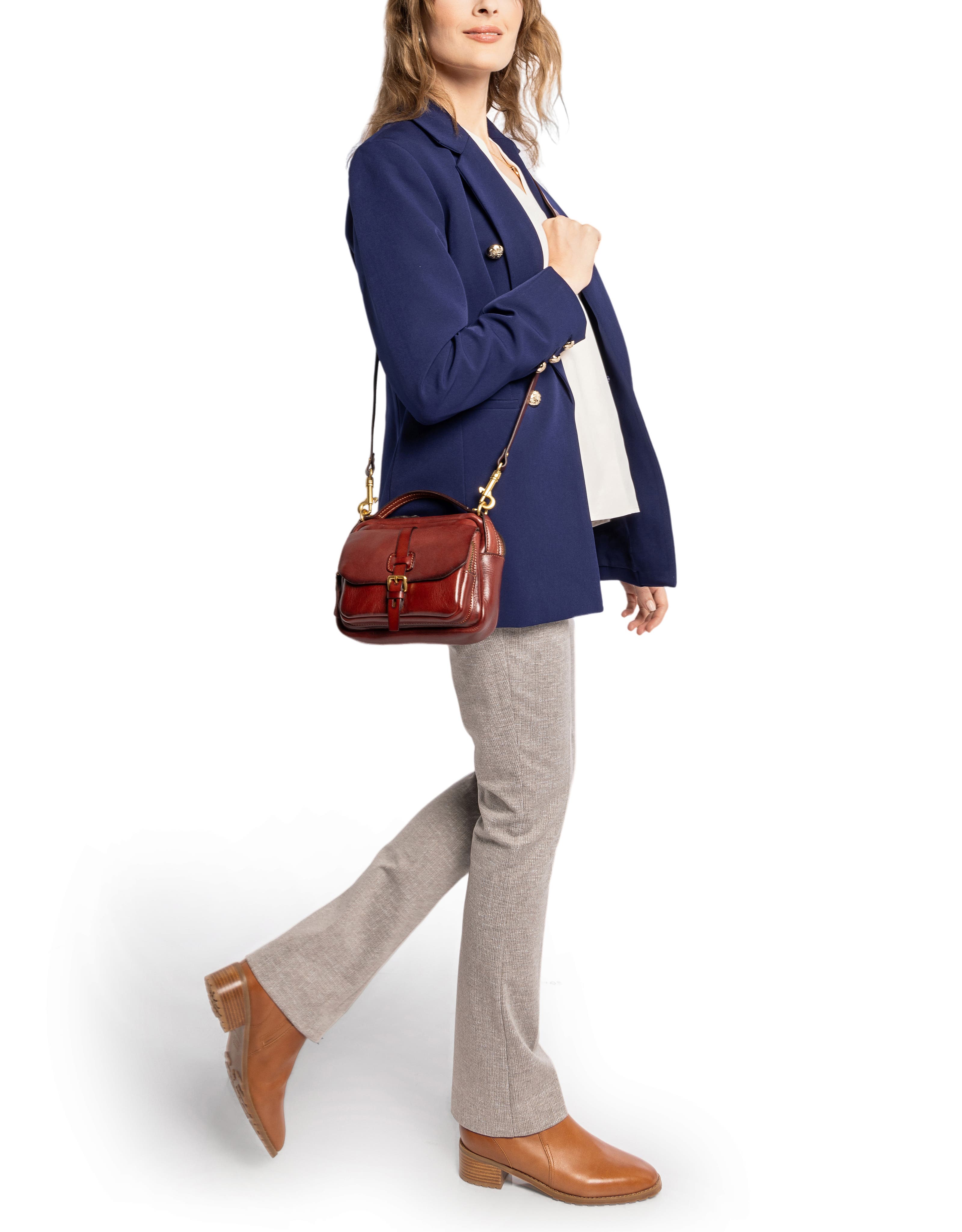 Ficus Genuine Leather Compact Crossbody, Alternate, color, Brown