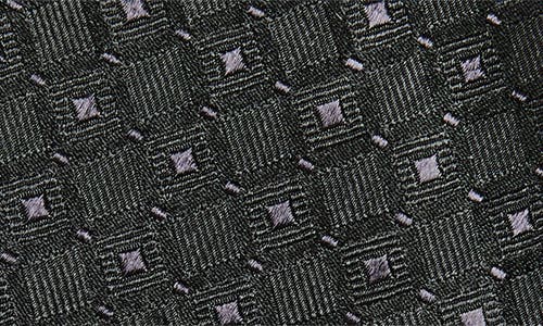 Duchamp Grid Silk Tie In Black
