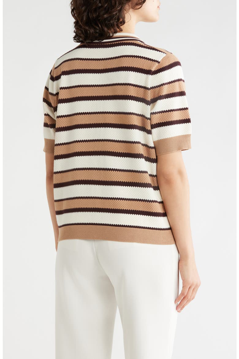 Stripe Polo Sweater, Alternate, color, CHOCOLATE COMBO