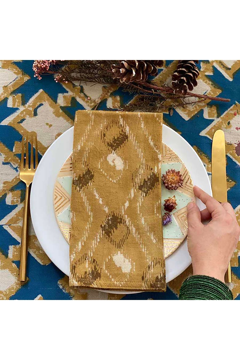 Yellow Cotton Dining Napkins, Sustainable Table Linen (Set of 4) - Bali, Alternate, color, Yellow
