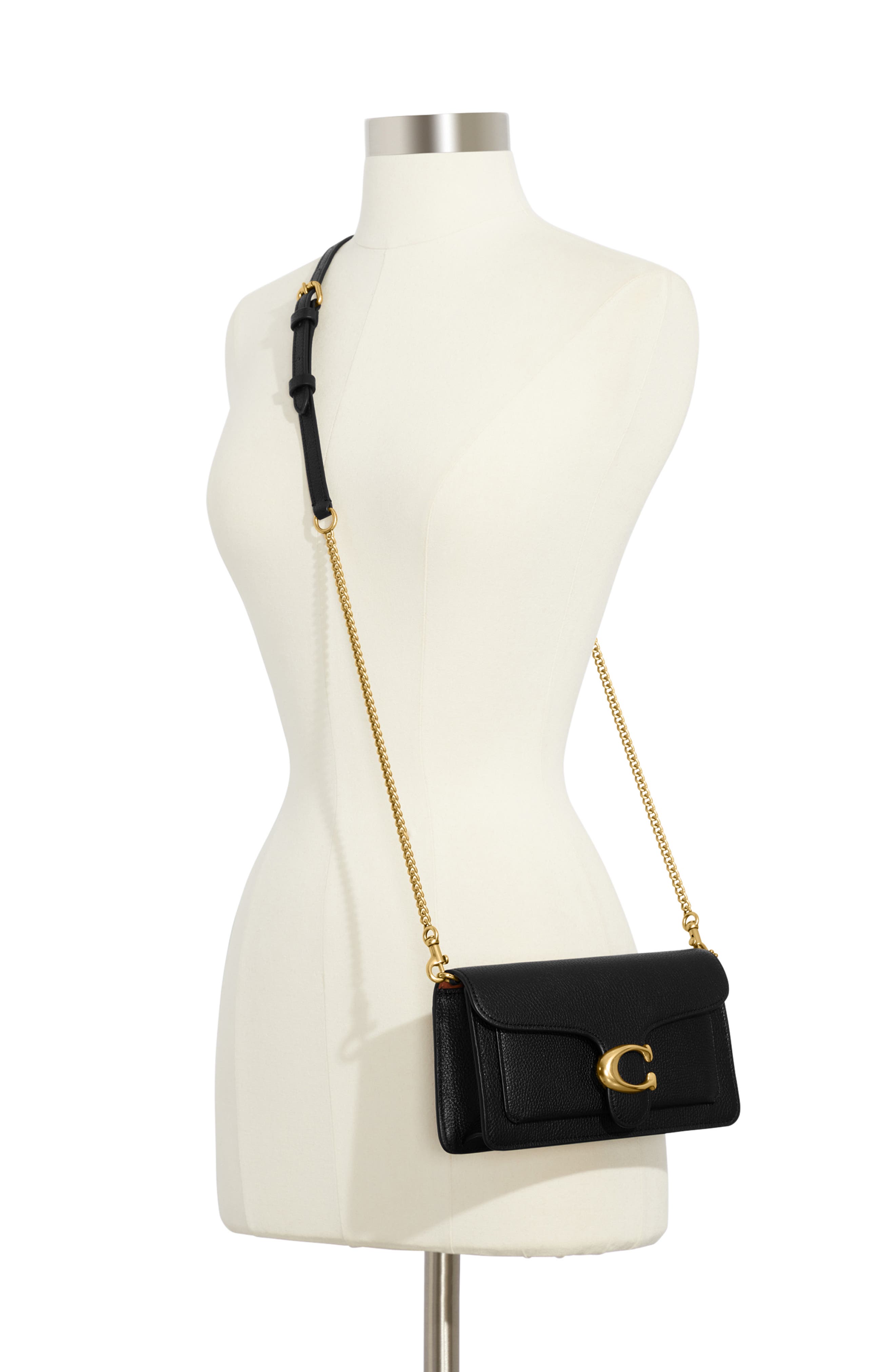 COACH Tabby Chain Clutch, Alternate, color, B4/ Black