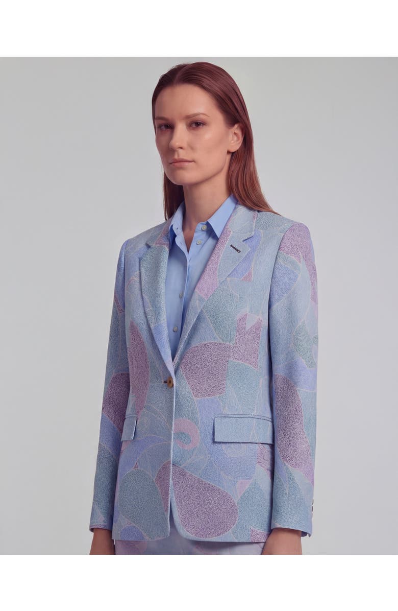 Lords of Harlech Grain Paisley Womens Tailored Blazer, Alternate, color, Grain Paisley Teal