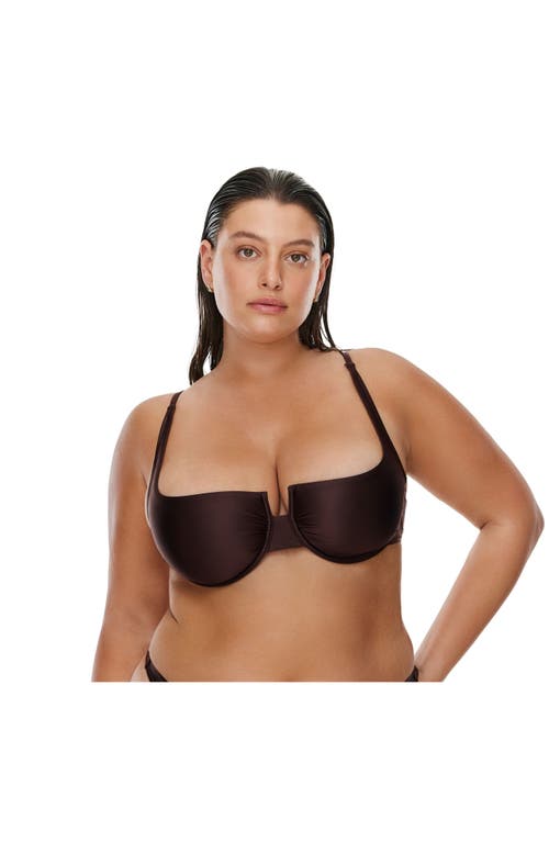 Flirtt Gottex Satin Touch Underwire Bikini Top In Brown