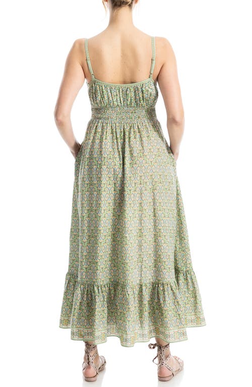 Max Studio Smocked Empire Waist Maxi Dress