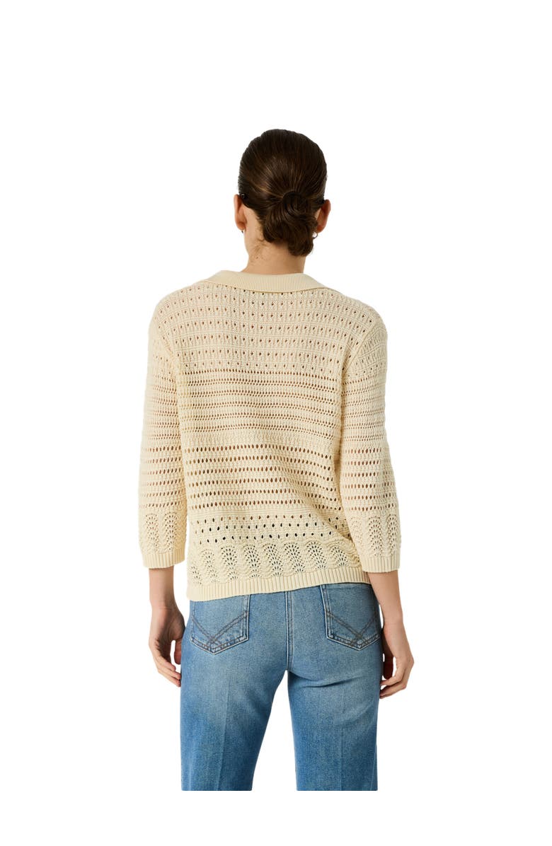 GERARD DAREL Lalya 3/4 Sleeve V-Neck Knit Top, Alternate, color, Ecru