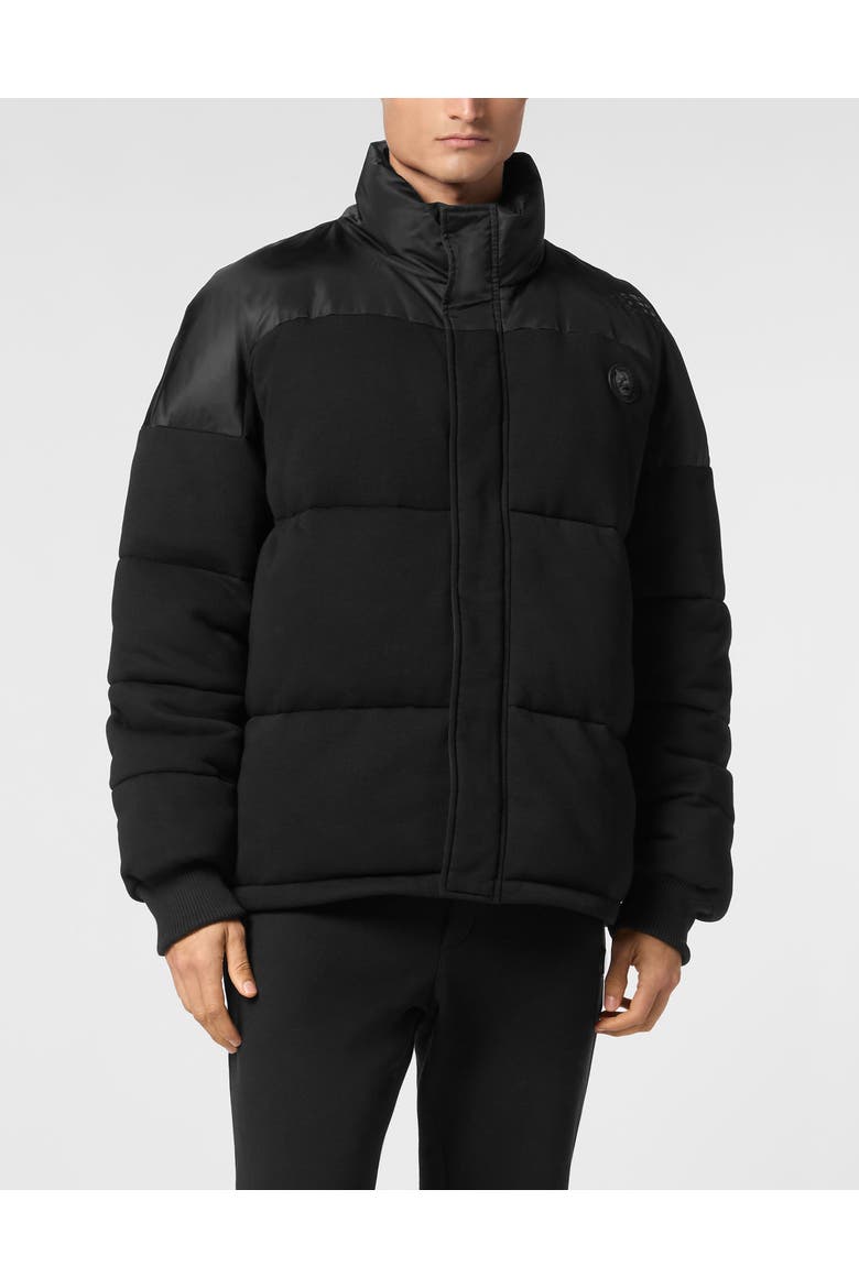 Hybrid Jersey Puffered Jacket Ls Men, Main, color, black