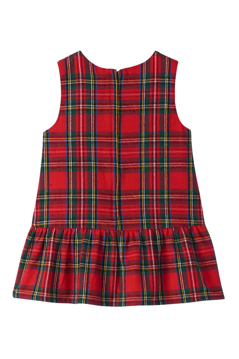 Plaid Sleeveless Cotton Dress, Alternate, color, RED